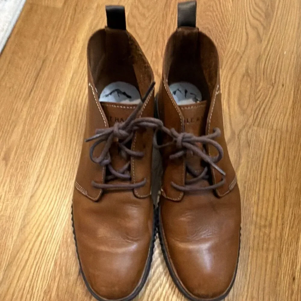 Cole Haan Men’s Cognac Leather Chukka Boots Lace-Up Rubber Sole Ankle 9.5
